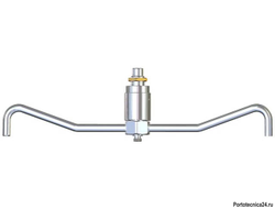 Вращающийся фитинг GR38/400; вход 3/8ш.-вых.2х1/8г.; 400 мм.; 40л/мин; 350 бар