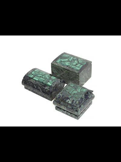 Шкатулки из камня змеевик, разные виды