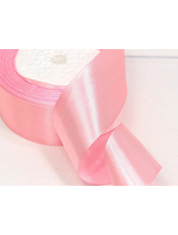 Лента атласная 38мм (04, розовая), 22,9м