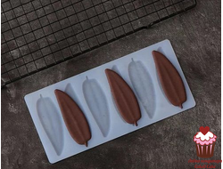 Форма для шоколадного декора Перья, 6 яч.