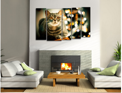 Модульная картина "Спокойствие в огнях"