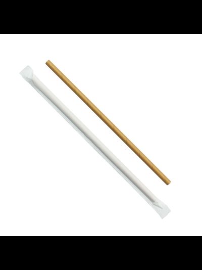 Трубочка для напитков бумажная 8 мм (инд. уп. крафт, 50 шт), 230мм