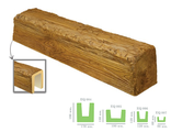 Декоративная балка из полиуретана (фальш балка) Fabello Decor Рустик EQ 004 2 метра светлый дуб