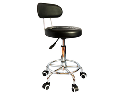 Стул мастера со спинкой с подъемником ECO BLACK