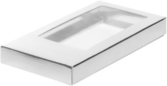 Коробка для плитки шоколада (серебро), 180*90*17мм