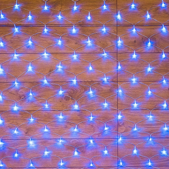 Гирлянда Сеть 1,5х1,5м, прозрачный ПВХ, 150 LED Синие 215-123