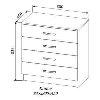 Комод модульная  Софи СКМ 800.1 ш800*в835*г450