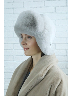 Ушанка "Север" цвет пудра + бежевый