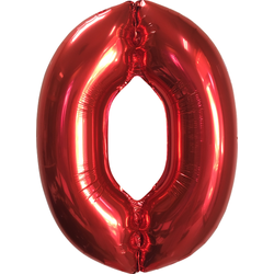 Воздушный шар фольгированный "ЦИФРА 0. Красный"