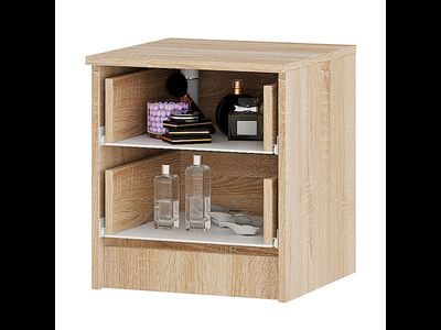 Фиеста Тумба прикроватная (400*450*410мм), дуб сонома/белый 2 штуки