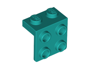 Bracket 1 x 2 - 2 x 2, Dark Turquoise (44728 / 6249425)