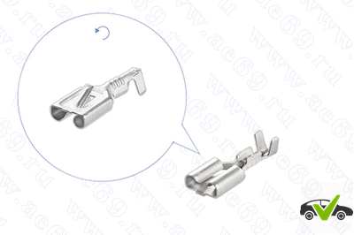 Клемма "мама" 6,3мм К2, колодочная (под провод от 1,50 до 2,50 мм кв., луженая)