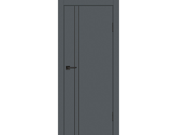 Дверь P-20 AL графит с черными молдингами