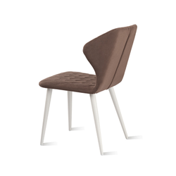 ЙОРК Стул сиденье коричневый, каркас белый