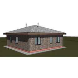 Одноэтажный дом с тремя спальнями 90м² (S96)