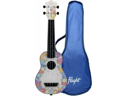 FLIGHT TUS-KITTY - укулеле Travel, сопрано, верхняя дека - липа, корпус - пластик, цвет - белый с пр