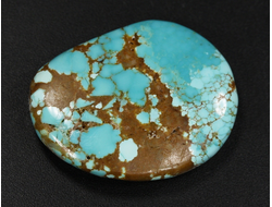 Бирюза, полировка плоская, США, Невада (30*24*6 мм, 7 г) №37844