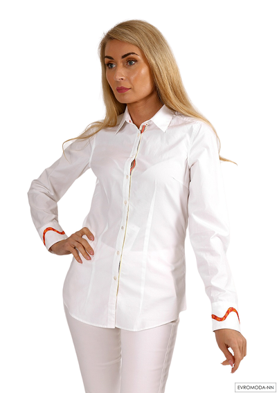 Блузка женская белая Вельвет-W2PBE1