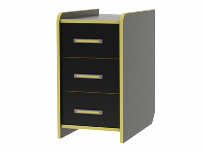 Тумба КЛ №9.3 Черный/Жёлтый