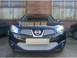 Защита радиатора Nissan Qashqai 2011-2014 (2 части) chrome верх PREMIUM