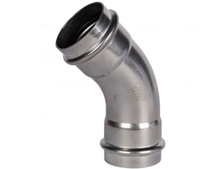 Угольник 45° ROMMER ВПр-ВПр, 54, из нержавеющей стали прессовой