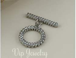 Замки, латунь, покрытие родий, размер 25*15 мм