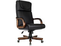 Кресло руководителя Бюрократ T-9933Walnut черный экокожа крестов. металл/дерево