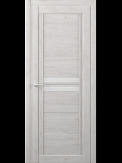 Межкомнатная дверь Каролина жемчужный софт с матовыми стеклами