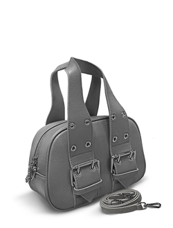 (АРТИКУЛ: 9910/6) СУМКА ЖЕНСКАЯ, НЕБОЛЬШАЯ, НАТУРАЛЬНАЯ КОЖА, СЕРАЯ, С ПЛЕЧЕВЫМ РЕМНЕМ