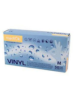 Перчатки MediOk смотровые  виниловые неопудренные  гладкие нестерильные ,  размер S, 50 пар/упак.,  Китай ("Blue Sail Medical Co.,  Ltd."
