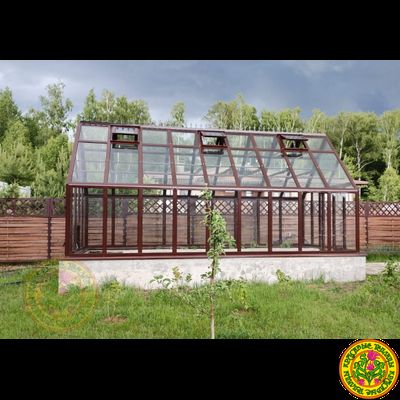 Базовая комплектация теплицы из стекла и алюминия ЧЕСТЕРФИЛД ЭТАЛОН размером 6000 х 3000 мм
