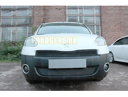 Защита радиатора Peugeot Partner II (рестайлинг) 2012-2015 (2 части) black