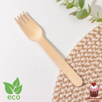 Вилка деревянная 16 см, 1 шт