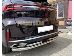 Защита заднего бампера двойная d60/42 для Exeed TXL (2021-...)