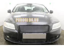 Защита радиатора Volvo S80 II 2010-2013 black верх PREMIUM (3D устанавливается вместо штатной)