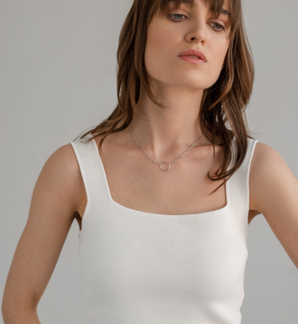 Колье с подвеской Кольцо и родиевым покрытием НХ 22-1624Ю-3