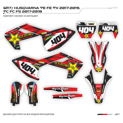 Наклейки на мотоцикл GR7 ГР7 GR 7 ГР 7/ HUSQVARNA TE FE TX 2017-2019,  TC FC FS 2017-2018 ХУСКВАРНА