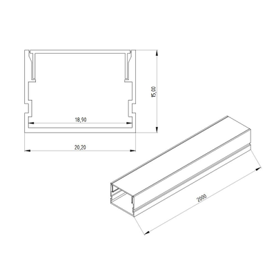 Алюминиевый профиль 4L-2015-S ANOD+OPAL