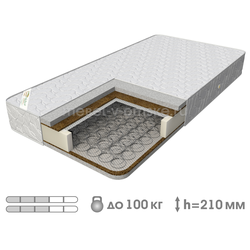 ВК875 Матрас "Медиум-1" (ЗПБ Боннель, кокосовая койра, струттофайбер, ППУ, жаккард х/б, синтепон)