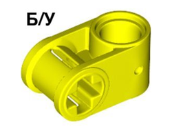 ! Б/У - Technic, Axle and Pin Connector Perpendicular, Neon Yellow (6536 / 6402250) - Б/У