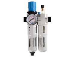 Фильтр влагоотделитель с редуктором и лубрикатор 1/4", с манометром МАСТАК 690-21