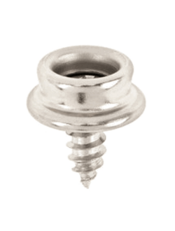 Основание тентовой кнопки DOT с саморезом Bainbridge G151 10мм из никелированной латуни