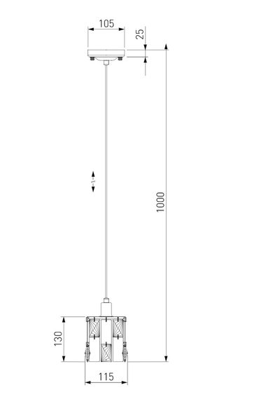 50101/1 ХРОМ  Scoppio ПОДВЕСНОЙ СВЕТИЛЬНИК С ХРУСТАЛЕМ