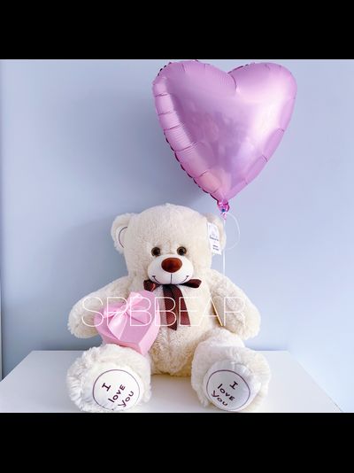 Подарочный набор №11 - Плюшевый мишка 85 см, Шар сердце, Киндер бокс малый