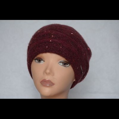 Бордовый берет вязаный женский Vizio Визио Италия 6447