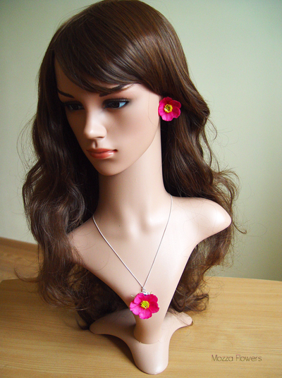 Комплект "Ярко-розовый шиповник".