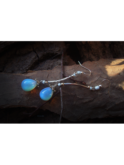 Серьги бохо "Капли лунного дождя"