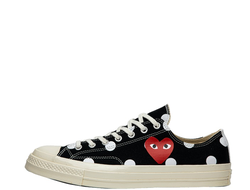 КЕДЫ CONVERSE PLAY COMME DES GARCONS ЧЕРНЫЕ НИЗКИЕ В ГОРОШЕК