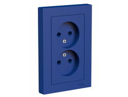 Розетка 2+2Р, аквамарин, серия AtlasDesign