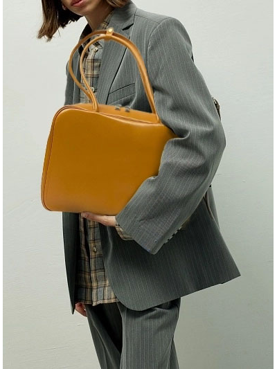 (АРТИКУЛ: 9804) СУМКА ЖЕНСКАЯ, НЕБОЛЬШАЯ, НАТУРАЛЬНАЯ ГЛАДКАЯ КОЖА, СВЕТЛО-РЫЖАЯ, РУЧКИ ЧЕРЕЗ ПЛЕЧО